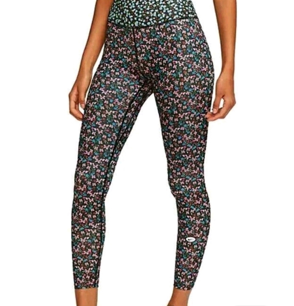 Nike‎ One Floral Patterned Activewear Mid Rise 7/8 Leggings Size 2XL